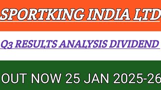 SPORTKING INDIA LTD Q3 RESULT 2025SPORTKING INDIA LTD Q3 RESULT TODAY [upl. by Clarie]