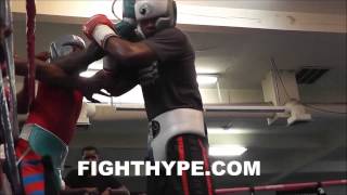 ADRIEN BRONER INTENSE SPARRING SESSION AT MAYWEATHERS GYM BREAKS WILL OF OPPONENT [upl. by Wartow64]