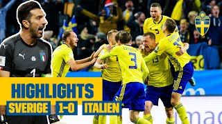 PLAYOFF TILL VM 2018 MOT ITALIEN  Highlights  Sverige  Italien 10 [upl. by Elok]