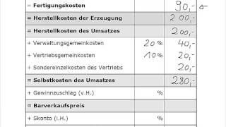 KLR  Kostenrechnung  Angebotskalkulation [upl. by Robyn]