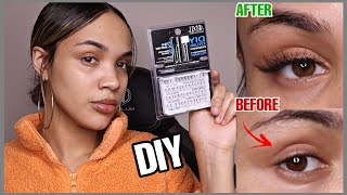 TESTING OUT ARDELL DIY EYELASH EXTENSIONS AT HOME  BEAUTYBYINDICA [upl. by Nala]