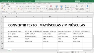 Cambiar texto a MayúsculasMinúsculas en Excel [upl. by Sidney534]