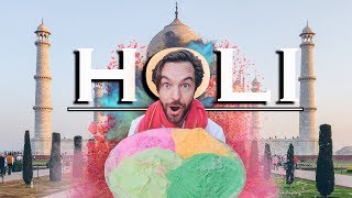 Holi Festival India  New Delhi amp Taj Mahal Travel Guide [upl. by Hildebrandt]