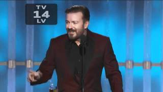 Ricky Gervais at Golden Globes 2012 amp 2011  THE BEST BITS [upl. by Zanze609]