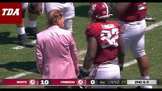 Best Nick Saban ADay Game hot mic moments [upl. by Wun228]