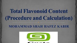 Total Flavonoid Content Procedure and Calculation [upl. by Heshum]