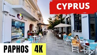 PAPHOS CYPRUS 🇨🇾 4K Ultra HD — Old City Centre — Walking Tour [upl. by Aerdnak]