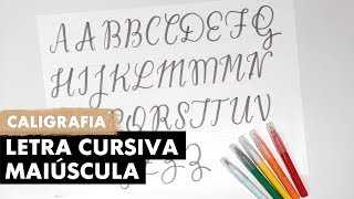 CALIGRAFIA LETRA CURSIVA MAIÚSCULA  Primeiro Rabisco [upl. by Jabe820]