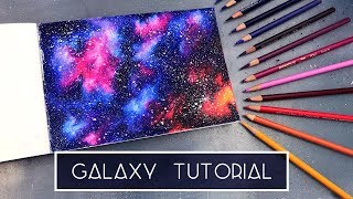 How to Draw a Galaxy  Coloured Pencil Tutorial [upl. by Tychonn]