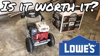 THE MOST EXPENSIVE PRESSURE WASHER LOWES SELLS REVIEW SIMPSON Pro Series 4000PSI 35 GPM [upl. by Colinson209]