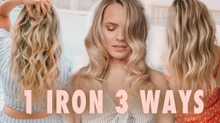 1 Curling Iron 3 Totally Different Curls amp Waves  Kayley Melissa [upl. by Lanrev]