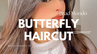 How to do the BUTTERFLY HAIRCUT  Brad Mondo butterfly haircut and curtain bangs  DIY [upl. by Arie767]