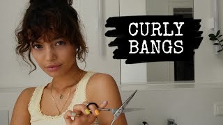 How to cut amp style curly bangs  Vivi König [upl. by Ambrosi]