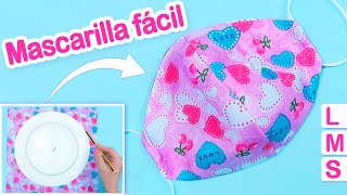 COMO HACER MASCARILLAS DE TELA FACIL Tapabocas Cubrebocas Barbijos [upl. by Aisetal]