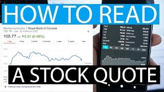 How To Read A Stock Quote [upl. by Conall921]