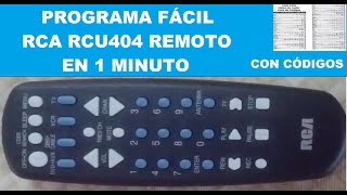 Cómo programar el control remoto universal RCA RCU404 en TV DVD VCR y decodificador [upl. by Atinod733]