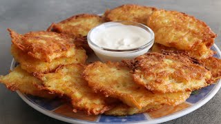 Einfaches KARTOFFELPUFFER Rezept  Knusprige REIBEPLÄTZCHEN  LeckerTV [upl. by Oag]