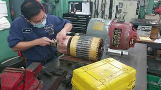 DC Motor Repair Commutator Work [upl. by Nemrac]