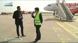 Le 1er vol EasyJet à laéroport de StrasbourgEntzheim [upl. by Enyamert346]