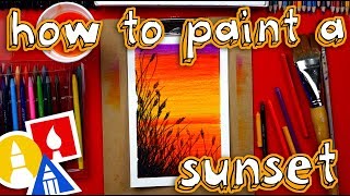 How To Use Watercolor Pencils To Paint A Beautiful Sunset [upl. by Lleirbag]