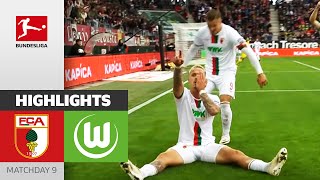 FC Augsburg  VfL Wolfsburg 32  Highlights  Matchday 9 – Bundesliga 202324 [upl. by Atnahc]