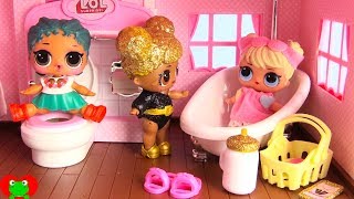 LOL Surprise Dolls New Bathroom In Dollhouse [upl. by Ahsiakal]