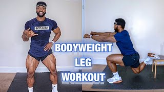 The MOST EFFECTIVE BODYWEIGHT LEG WORKOUT  At HOME  No Equipment [upl. by Ezaria850]