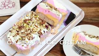 Cassata ice cream recipe  eggless cassata ice cream recipe [upl. by Buskus913]