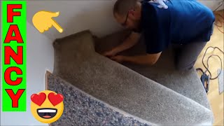 HOW TO CARPET ODD SHAPED STAIRS [upl. by Ettecul494]