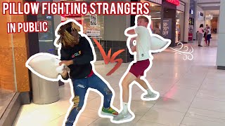 Pillow Fighting Strangers In Public Extreme 👊🏾 [upl. by Yttocs727]