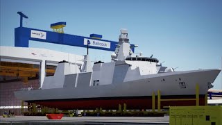 The first Type 31 frigates will launch from the new construction hall under construction at Rosyth [upl. by Lomaj]