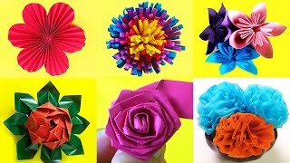 10 FLORES DE PAPEL CÓMO HACER DIFERENTES FLORES MUY FÁCILMANUALIDADES DE PAPEL  Ideas Fantásticas [upl. by Thurber]