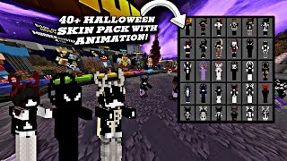 40 Halloween Cosmetic Skin Pack With Custom Capes And Animations Works In Hive 🐝 120✅ MCPE [upl. by Trueblood529]