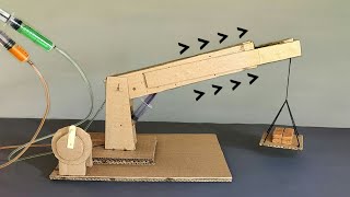 How to make remote control Hydraulic Crane from Cardboard Cardboard craftDIY [upl. by Vevay]