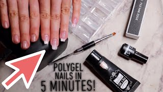 How To Apply PolyGel Nails In 5 Minutes 💅🏼Tutorial [upl. by Aihsakal]