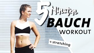 Bauch Home Workout  Kurz amp Intensiv  5 Minuten Core Training  Stretching [upl. by Anekahs]