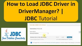 How to Load JDBC Driver in DriverManager  JDBC Tutorial [upl. by Salomi347]