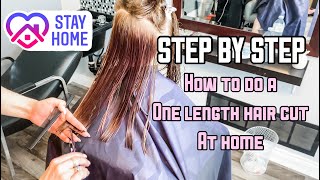 HOW TO CUT A ONE LENGTH HAIRCUT  HAIR TUTORIAL  STEP BY STEP [upl. by Alam]