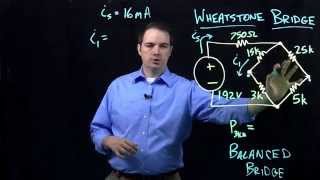 Circuits I Example with Wheatstone Bridge Balanced [upl. by Bearnard]