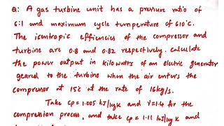 Problem 1 on Gas Turbines Thermal Engineering Thermodynamics [upl. by Epotimet]