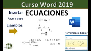 Como insertar ECUACIONES en Word sencillas y complejas [upl. by Hluchy]