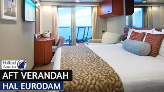 HAL Eurodam  Aft Verandah Stateroom Walkthrough Tour amp Review 4K  Holland America Cruise Line [upl. by Nixon]