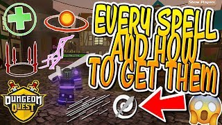 EVERY SPELL AND HOW TO GET THEM IN DUNGEON QUEST Roblox [upl. by Iramat]