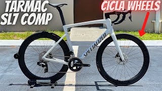 2022 SPECIALIZED TARMAC SL7 COMP SRAM RIVAL AXS WITH CICLA CARBON FIBER WHEELS EXPLANATION [upl. by Ilocin]