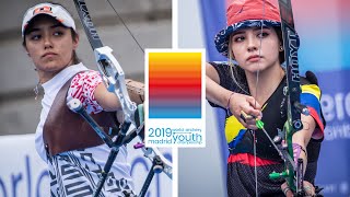 Ana Vazquez v Valentina Acosta – recurve junior women gold  World Youth Championships 2019 [upl. by Fu]