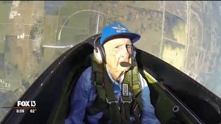 96yearold WWII pilot takes flight again in Tampa [upl. by Renaldo]