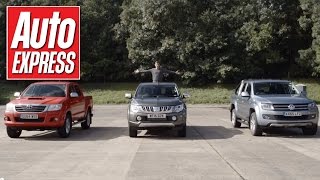 Mitsubishi L200 Triton vs Toyota HiLux vs VW Amarok  drag race [upl. by Mozes513]