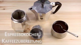 Kaffeezubereitung mit dem Espressokocher  Mokakanne [upl. by Nance]