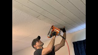 Install a Rustic Shiplap Ceiling [upl. by Aizatsana858]