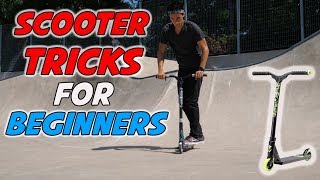 5 BASIC SCOOTER TRICKS AT SKATEPARK [upl. by Kalikow]